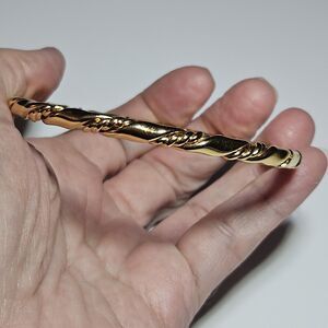 Monet Gold Plated Twist Bangle Bracelet 7.75"